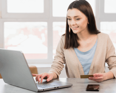 A client presents an ID while a translator confirms personal details for Translation Services in Chicago for individuals.