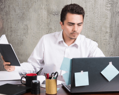 A linguist builds a terminology glossary for Spanish Translation Services in Illinois, keeping technical documents.