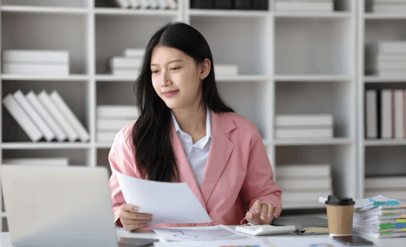 A translator rushes a contract review at a desk, showing Translation Services in Cicero with fast document help and accuracy.